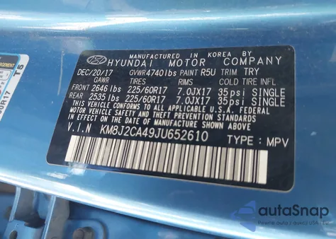 2018 Hyundai Tucson Se из США, поврежденный, VIN KM8J2CA49JU652610